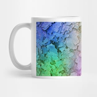 Frozen vibrant color oak leaves background Mug